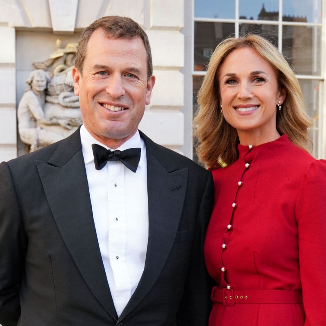  Harriet Sperling Takes a Page From Princess Kate in a Bold Red Beulah Dress and Aspinal Clutch on Date Night With Peter Phillips 