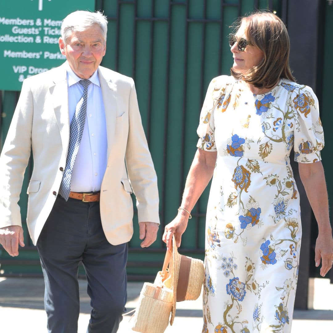  Carole Middleton Continues Her Stylish Streak at Wimbledon in Another Me+Em Dress and Longchamp Bag 