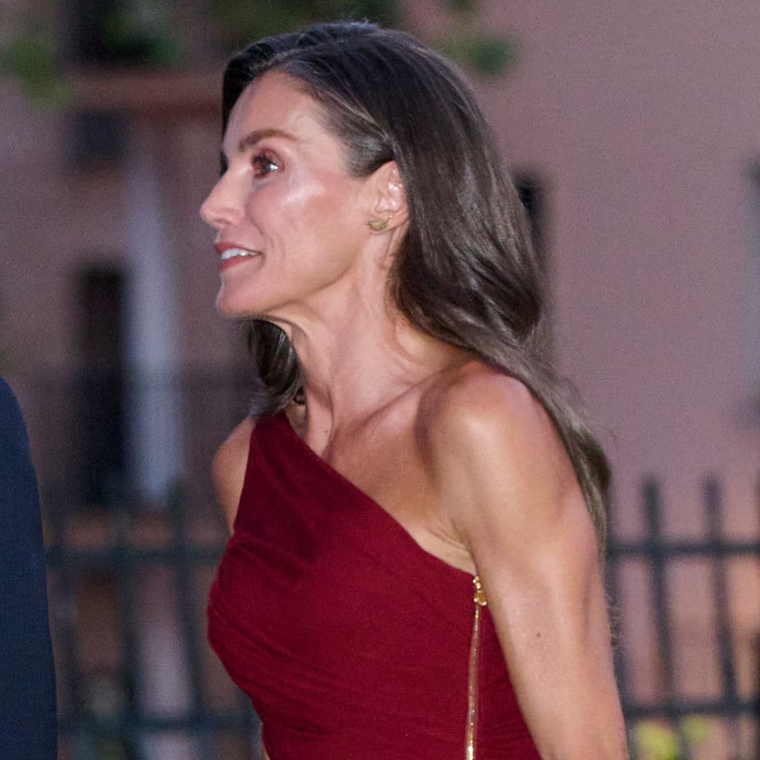  Queen Letizia Heats Up Summer in a Daring Red Dress, Gucci Mules and Sentimental Earrings 