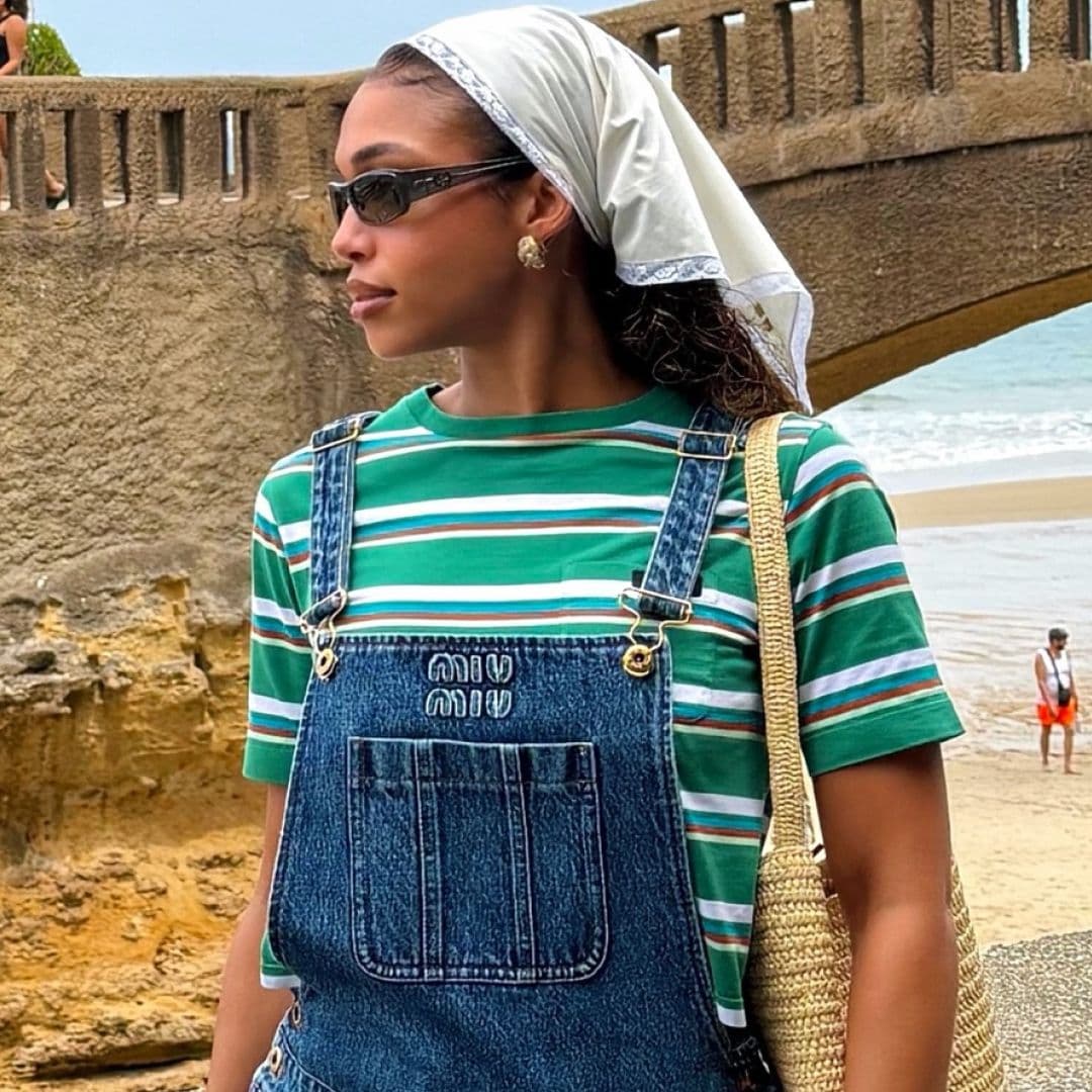  Put Down the Polka-Dots—Lori Harvey's Striped Outfit Offers a Fresh Take on Late-Summer Vacation Dressing 
