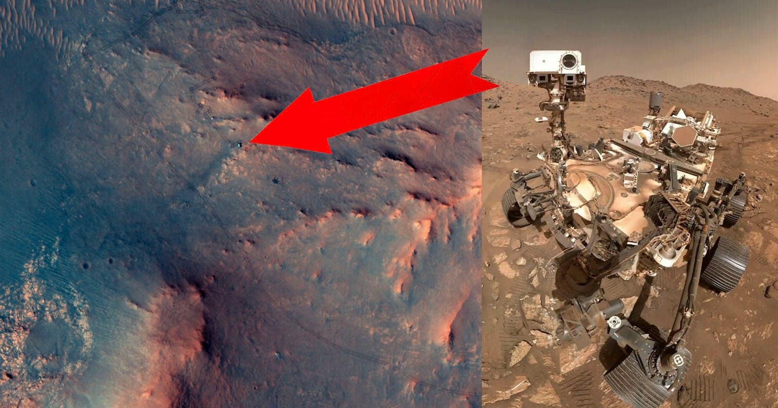 All Alone on an Alien Planet, Perseverance Rover is Photographed as a Tiny Green Speck in a Sea of Red