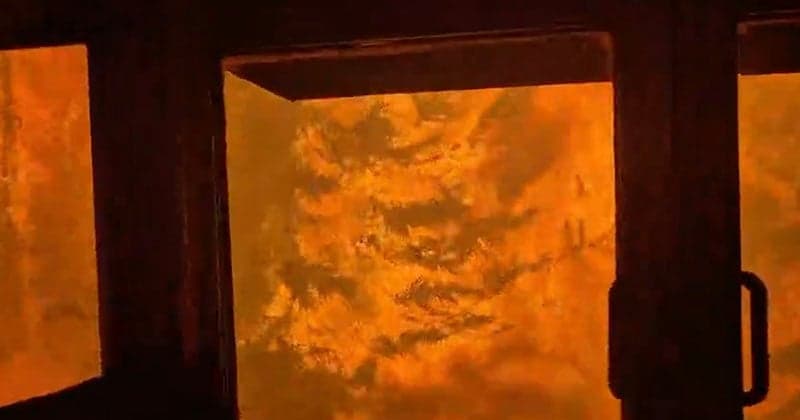 Terrifying Footage Shows Views From Inside a Train During Canadian Wildfires