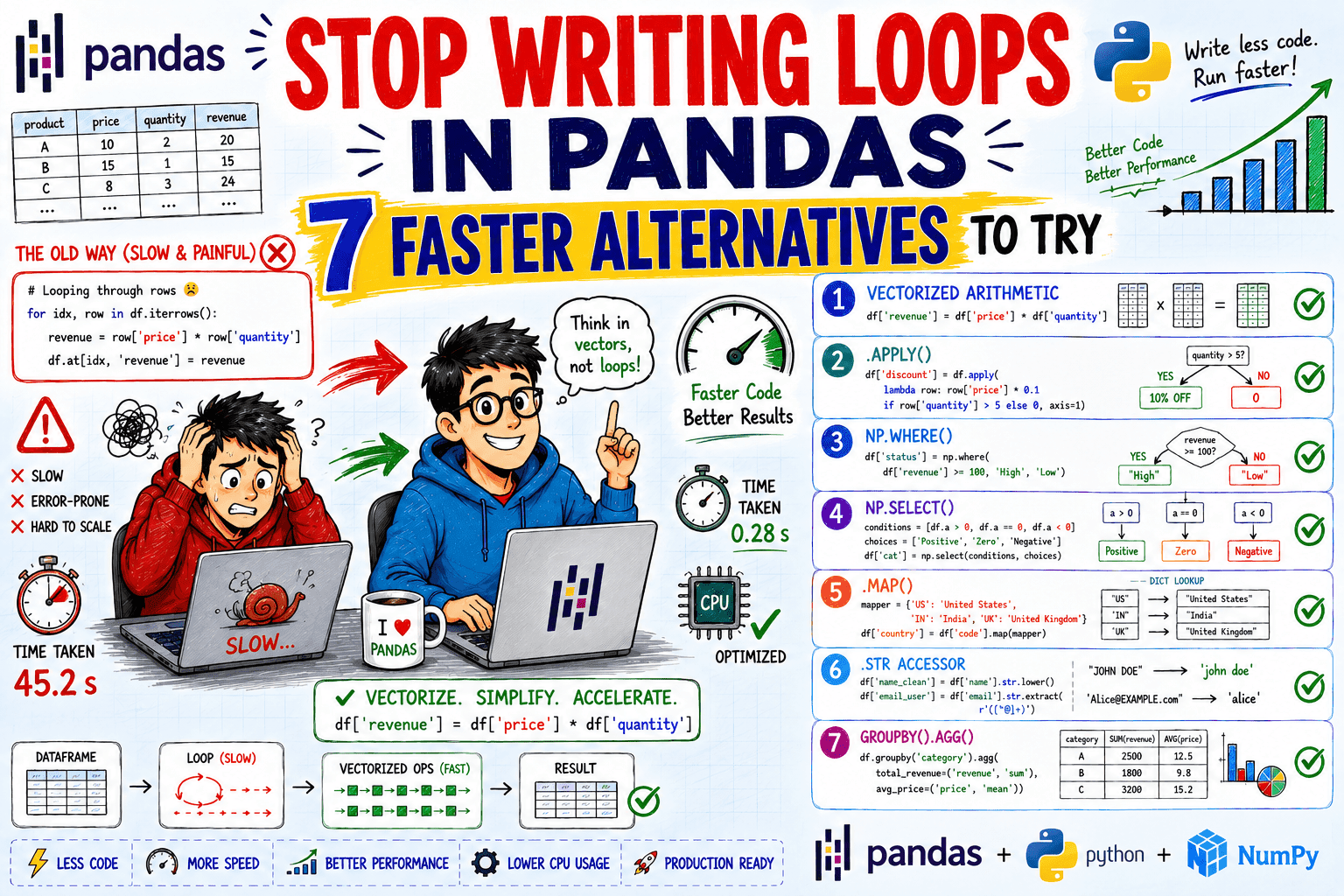 Stop Writing Loops in Pandas: 7 Faster Alternatives to Try