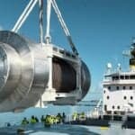 Modified Diesel Ship Pacific Grebe Prepares To Carry Biggest Ever Nuclear Fuel Flask TN Eagle