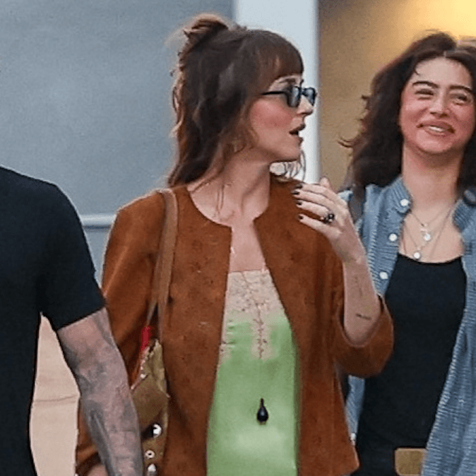 Dakota Johnson Manifests Vintage Girl Fall in a Silk Nightgown and $3,450 Suede Bag