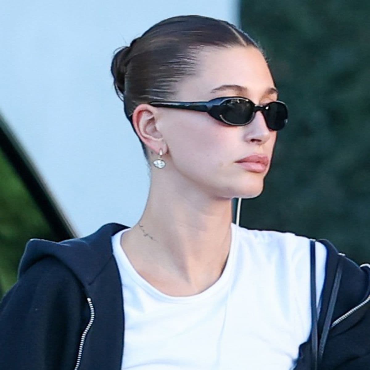 Not a Sweater—Hailey Bieber's Favorite Pre-Fall Wardrobe Basic Makes Leggings Look the Coolest