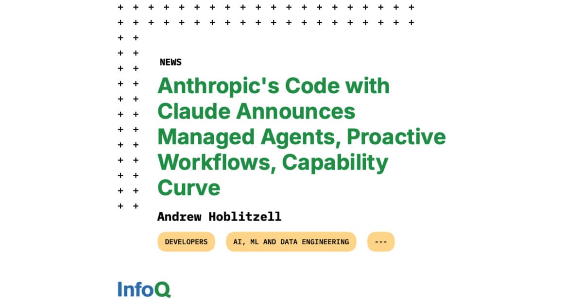 Anthropic's Code With Claude Announces Managed Agents, Proactive Workflows, Capability Curve